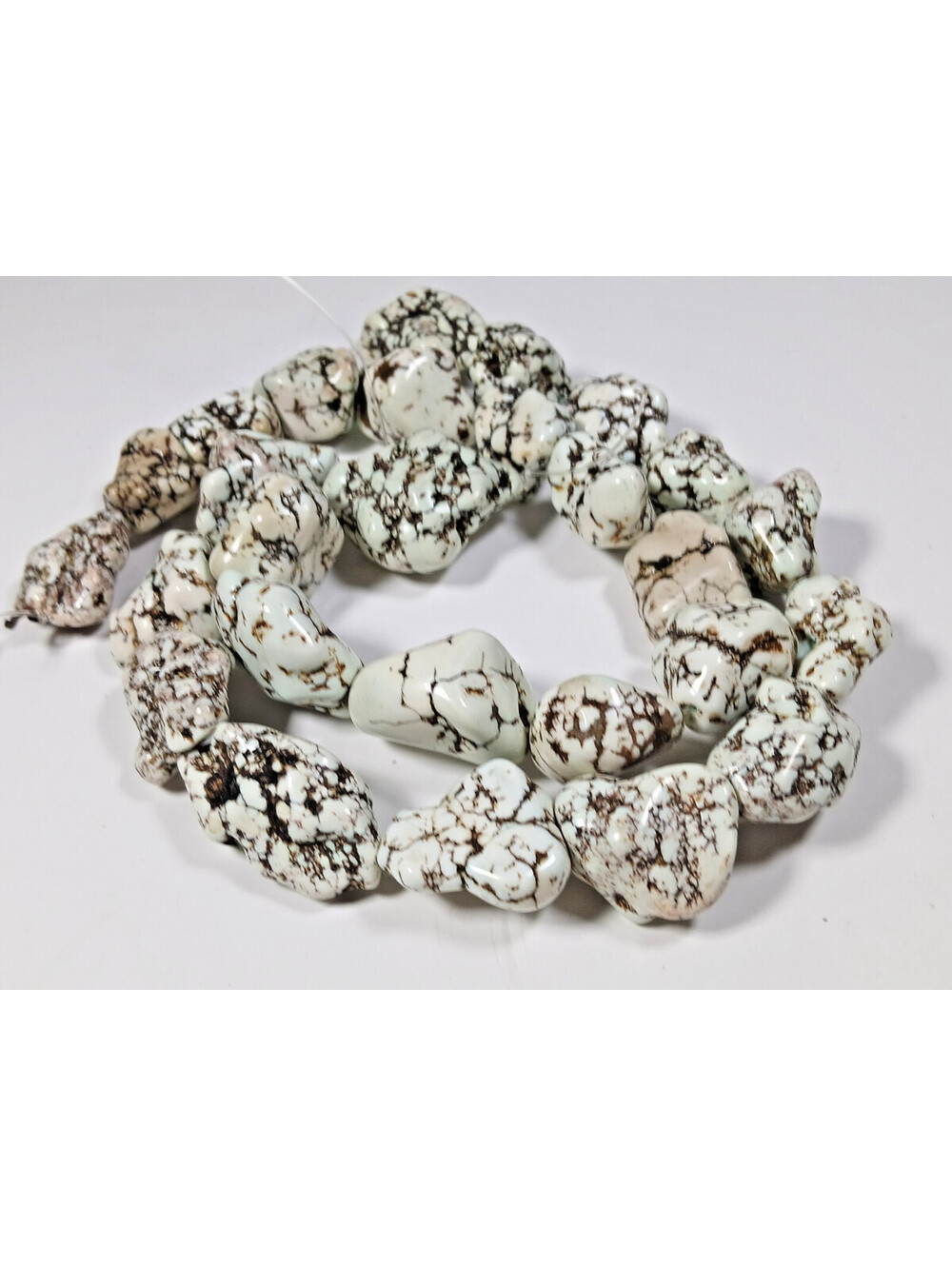 White Dyed Howlite Chunky Large Nuggets, Dark Matrix 15.8 ounces Jewelry Crafts